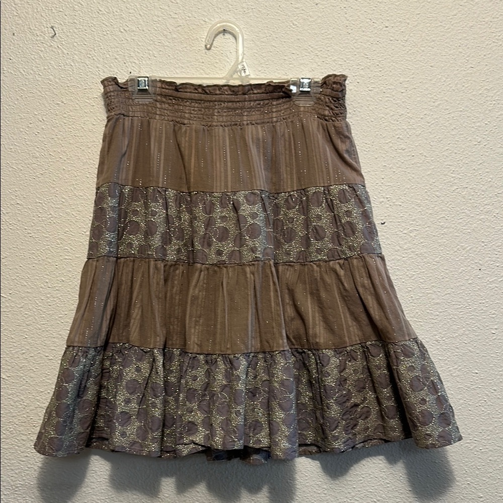 Old Navy Brown Tan A-Line Tiered Skirt GirlsXl fits women small
